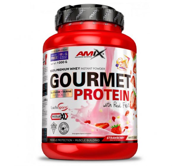 Amix Gourmet Protein in the white background