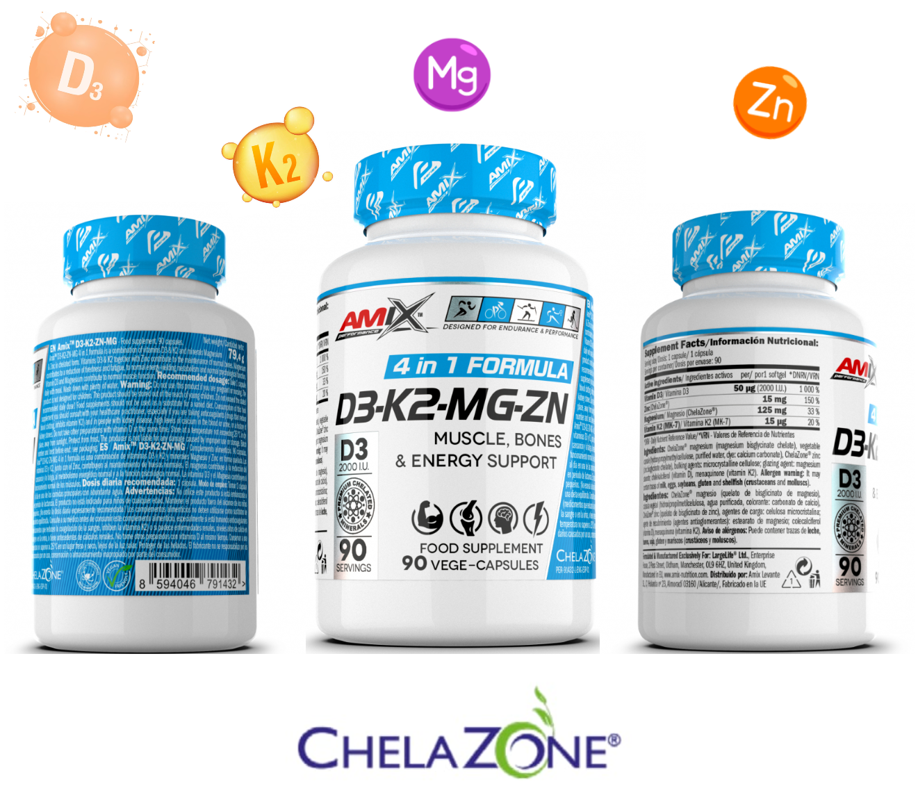 Amix Performance D3-K2-Mg-Zn 90 kaps.