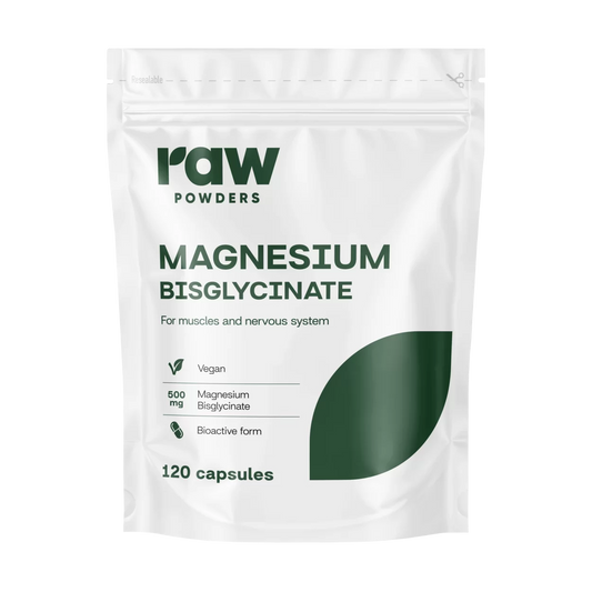 Raw Powders Magnio bisglicinatas 120 kaps.